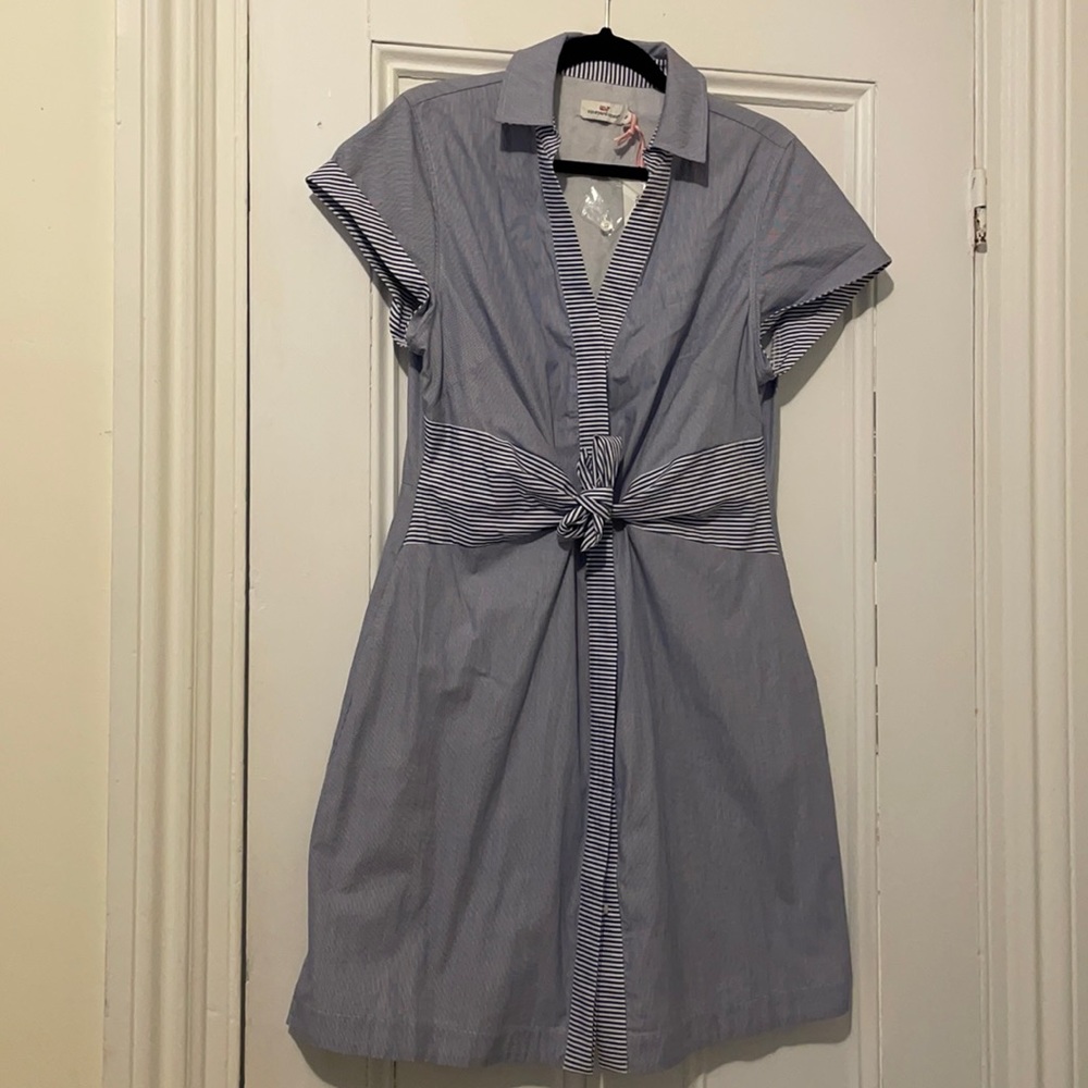 NWT Vineyard Vines stripe bow shirt dress